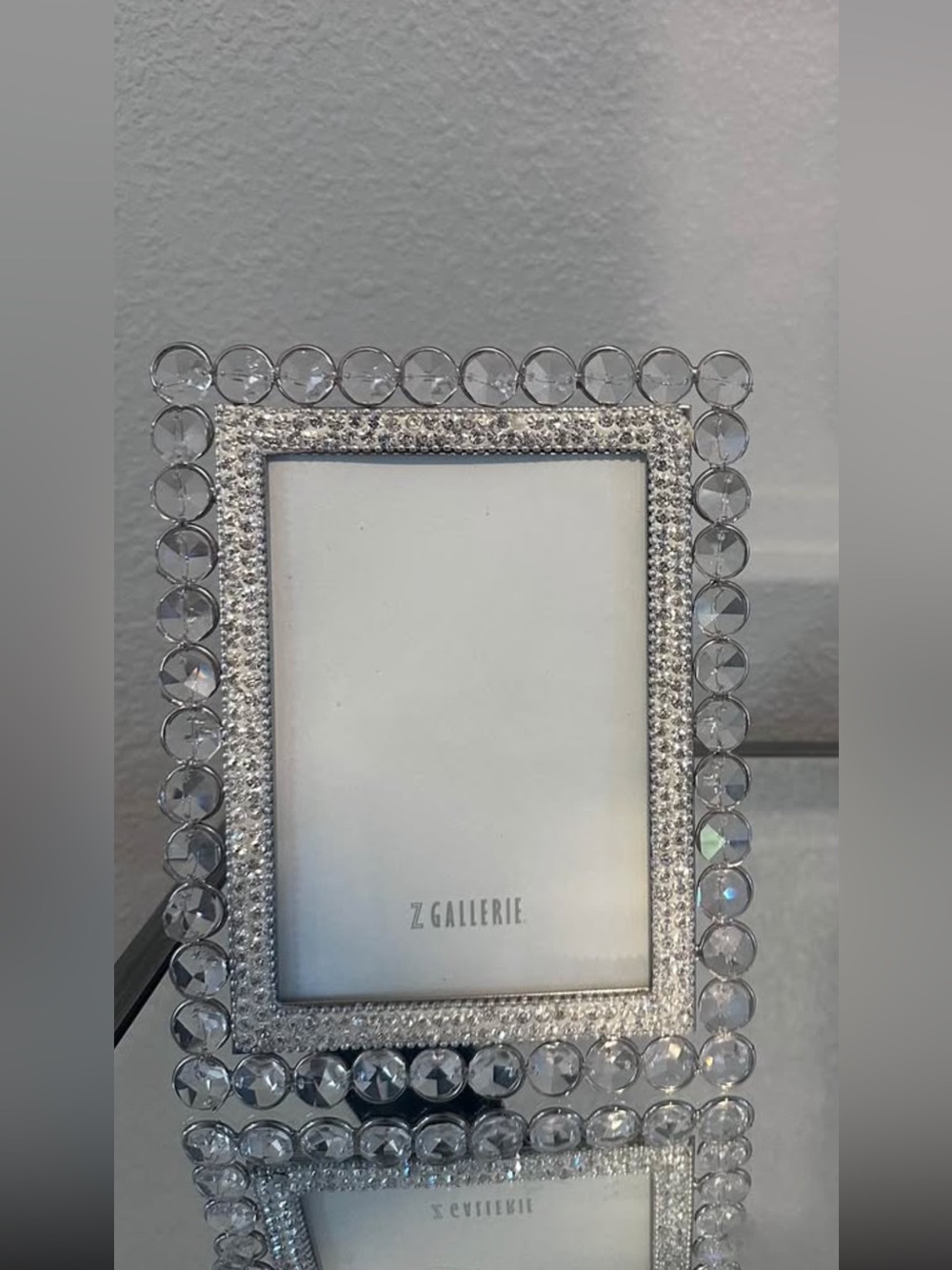 Z Gallerie Silver Crystal 4x6 Photo Frame